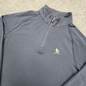 G/FORE Quarter Zip Pullover Mens Small Navy Blue Embroidered Bird‎ Golf Sweater